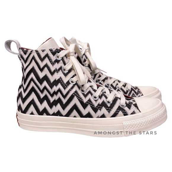 Converse x Missoni All Star Black, Brown & White Chevron High Top Sneakers